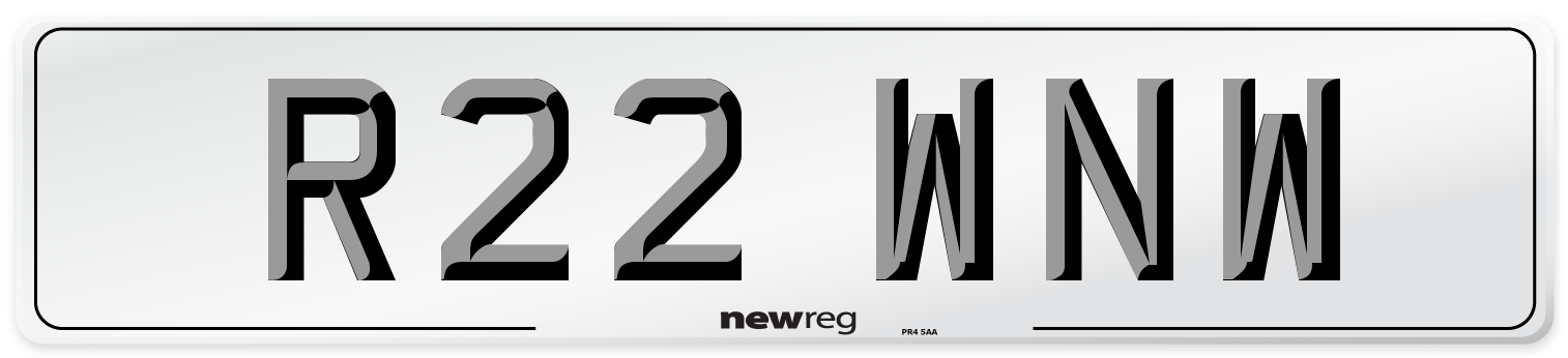 R22 WNW Number Plate from New Reg